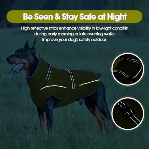 QBLEEV Warm Dog Jacket, Waterproof Dog Winter Coat with Harness - color: Autumn-Fragrance, size: Small