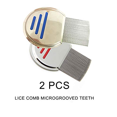 2 Pcs Stainless Steel Lice & Dandruff Comb,Fine Tooth Comb