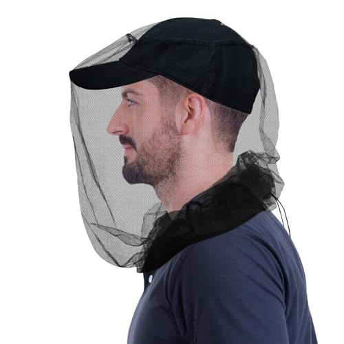 South to East Premium Mosquito Head Net for Insect 2 Pack, Ultra Clear View - color: Coal-black