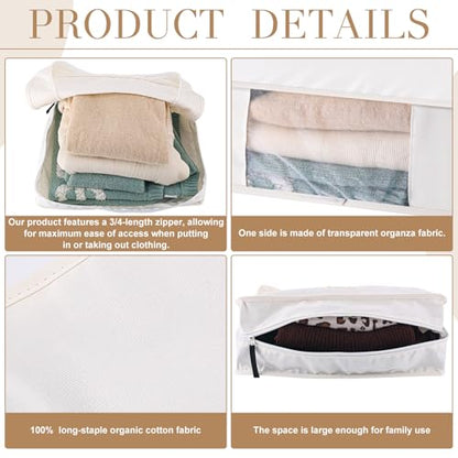 3 Pcs Cotton Sweater Storage Bags 15 Inch for Cashmere - size: 15 inch