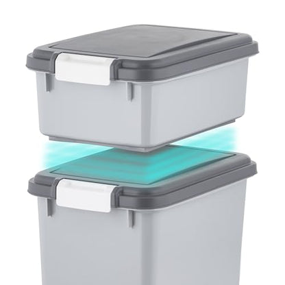 IRIS USA Dog Food Storage Container, Up to 30+11 lbs, Gray/Dark Gray - color: Gray/Dark Gray