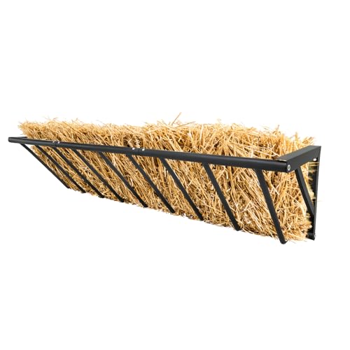 Hay Feeder for Horses, 63 Inch Long Wall Mounted Hay Rack - size: 63 inch