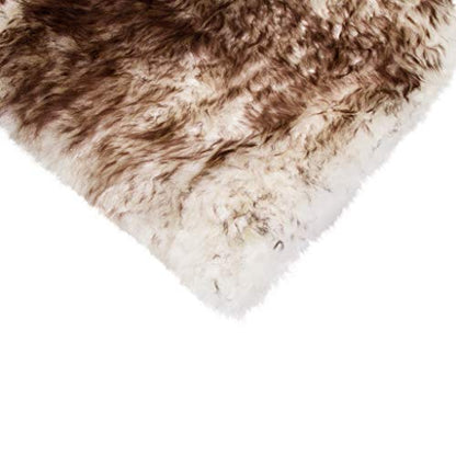 Natural Sheepskin Chair Pad, Non-Slip, Gradient Chocolate, 1 Pack - color: Gradient Chocolate, size: 1 Count (Pack of 1)