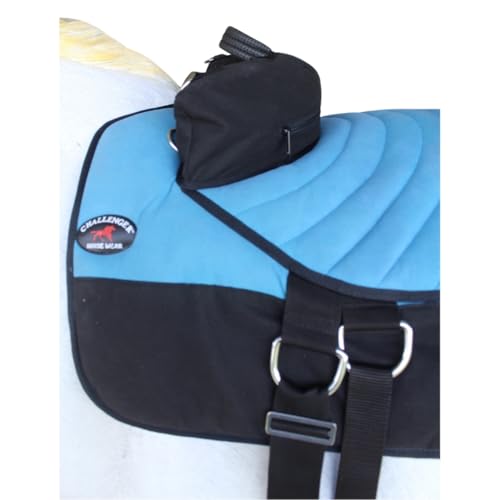 CHALLENGER Horse Western Deluxe Bareback Trail Saddle Pad w/Pockets Girth Stirrups 39TS07 - color: Turquoise, size: 36" L x 26" W
