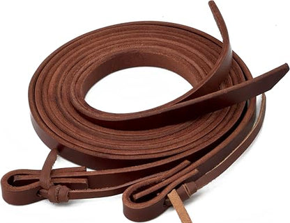 Jeereal Leather Split Reins, Heavy Oil Weighted,Broken in,Supple Ranch Reins for Western Horse ProTack, 5/8" x 7'