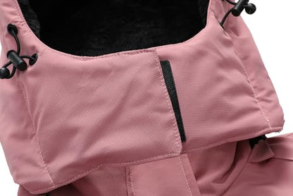 MOERDENG Women's Warm Winter Ski Coat Waterproof Snowboarding Jacket | Waterproof Windproof Winter Snowboarding Coat, Warm Insulated Jacket with Detachable Hood & Zipper Pockets for Skiing Hiking - color: Pink, size: XX-Large