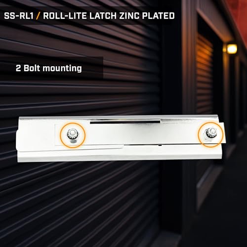 Roll-Lite Original Zinc Platted Latch, 9-1/2" × 2-1/4", 2-Bolt, Universal fit for Flat & Corrugated Doors - size: SS-RL1