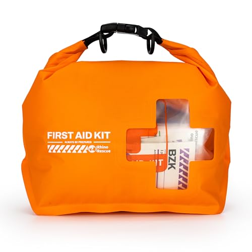 RHINO RESCUE Bundle - Pet First Aid Kit, Emergency Medical Supplies for Dogs & Cats, Safety Essentials Pack with Thermometer+Waterproof First Aid Kit, Lightweight Boat Dry Bag