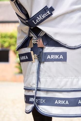 LeMieux Arika Armour-Tek Fly Blanket - UV Protection - Detachable Neck - Extended Belly Strap - Grey - 63" - color: Grey, size: 63"