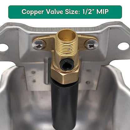 Automatic Goat Sheep Waterer Bowl with Copper Touch Valve,Stainless Steel - color: SILVER
