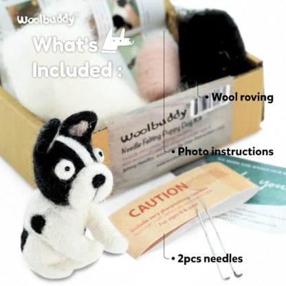 Woolbuddy Needle Felting Starter Kit (Puppy) for Beginner & Adult with Tool - color: Puppy