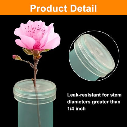 Plastic Stem Water Tubes, Green, 50Pcs, 2.8 Inches - color: Green