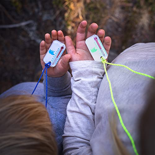 Big Discoveries Wildlife Zip-o-gage - Outdoor Thermometer for Kids with UV Exposure Decal | Reflective Breakaway Lanyard and Fun Animal Designs | Camping and Hiking Accessory for Children - style: Blue Bear