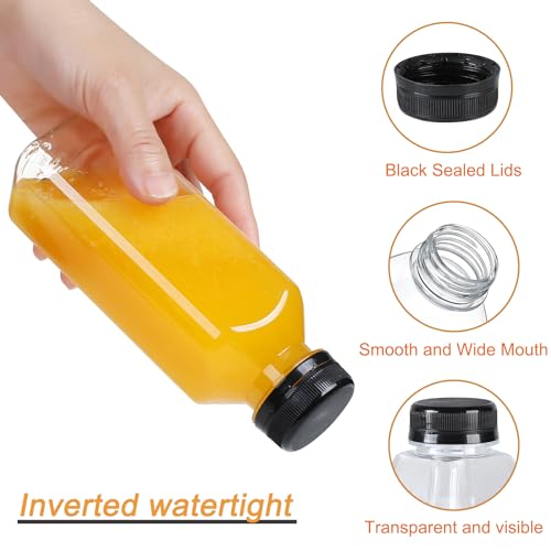 30pcs 10oz Empty Plastic Juice Bottles with Tamper Evident Caps - size: 10 ounces