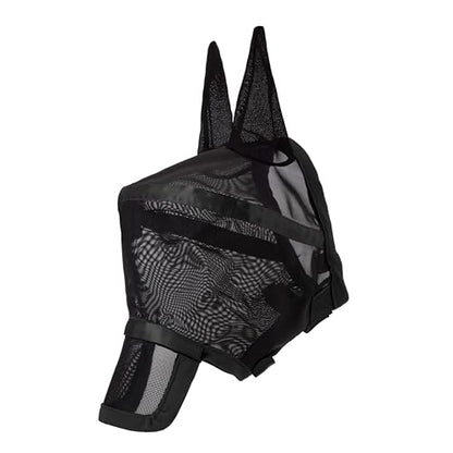 Harrison Howard Maskology Horse Fly Mask, 2-in-1 Fly Mask 80% UV Blockage - color: Black, size: Cob (Medium)