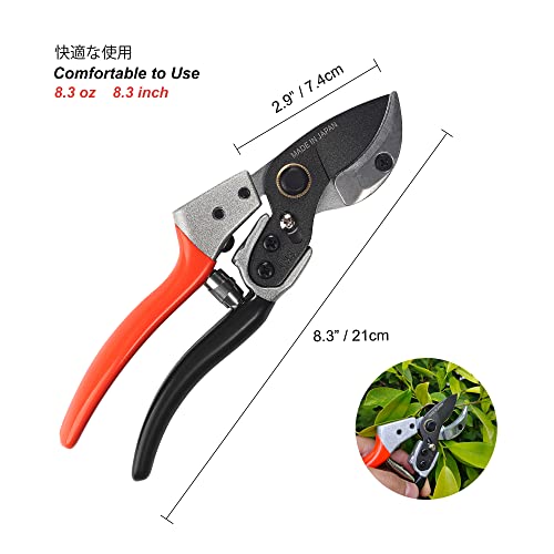 TONMA Anvil Pruning Shears [Made in Japan] Professional 8 Inch Heavy Duty Garden Shears Secateurs with Ergonomic Handle, Hand Pruners Gardening Hedge Trimmer Branch Clippers for Plants - style: Anvil Pruning Shears (Orange)