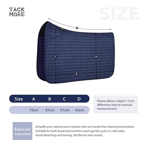 Tackmore All-Purpose Square Quilted Western Saddle Pad, Horse Saddle Pad - color: Navy