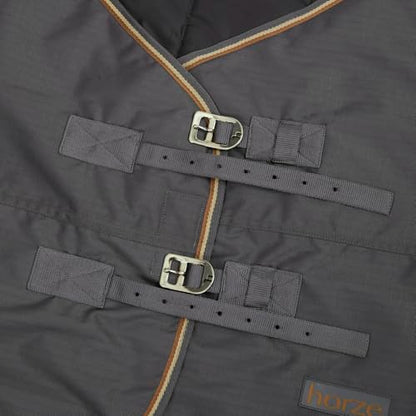 Horze Glasgow Heavy Weight Waterproof Winter Turnout Horse Blanket (350g Fill) - Blackened Pearl - 75 in