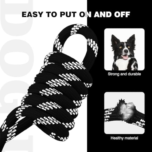lynxking Slip Lead 6 FT x 1/2" Plus Dog Leash 6 FT x 3/8" Reflective