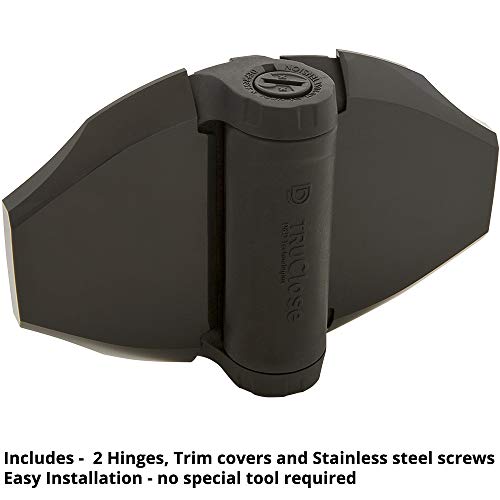 D&D Technologies TCHD2S3BTS TruClose Heavy Duty Gate Hinges, for Self Closing Wood or Vinyl Gates up to 154 Pounds, with No Alignment Legs, for Square Gate Frame and Post, Black, 2 Count - size: Adjustable gate gap: 3/8”–7/8” gate frame to post