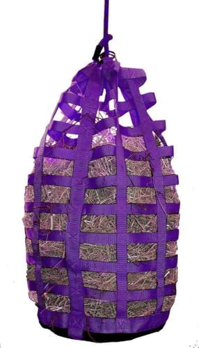 Derby Originals Go Around Hanging Slow Feed Horse Hay Bag with Six Month Warranty - color: Purple