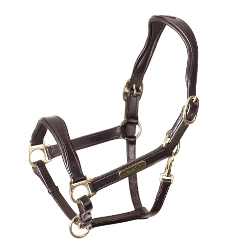 Shires Velociti Rapida Cushioned Leather Halter - color: Havana, size: Pony