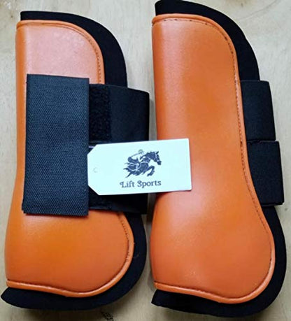 Horse Tendon & Fetlock Boots Jumping Leg Protection Boots Light Weight Support Open Front Brushing (Blue (Set of 4))
