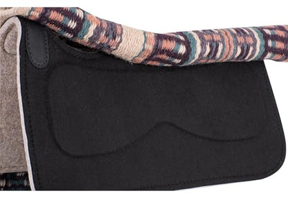 Classic Equine ESP Contour Blanket Top Pad, 3/4-inch, Latte-Peacock, 32 x 34