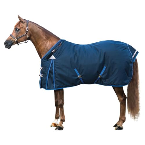 Challenger II Adjusta-Fit Surcingle Horse Blanket | Cutback Wither | 5X Waterproof Horse Blanket | High Head Carriage | Winter Horse Blanket - color: Navy, size: 68, style: Heavyweight (380 gm)