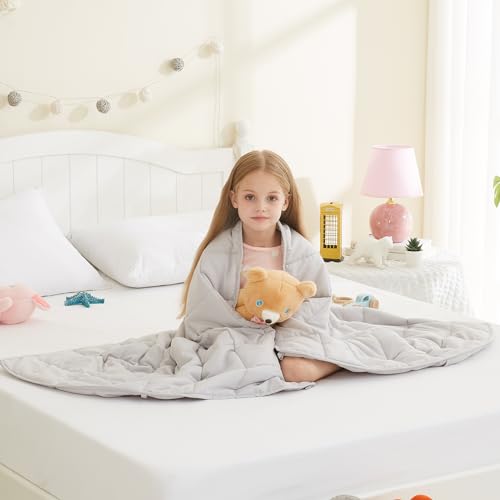 L'AGRATY Weighted Blanket - 36"x48" 3lbs Microfiber Material with Glass Beads Small Blanket for All-Season Summer Fall Winter Soft Thick - color: 05-light Grey, size: 36" x 48" | 3lbs