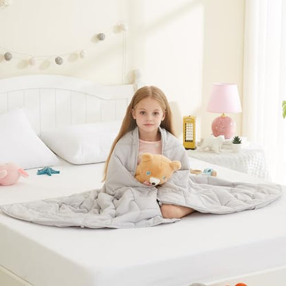 L'AGRATY Weighted Blanket - 36"x48" 3lbs Microfiber Material with Glass Beads Small Blanket for All-Season Summer Fall Winter Soft Thick - color: 05-light Grey, size: 36" x 48" | 3lbs