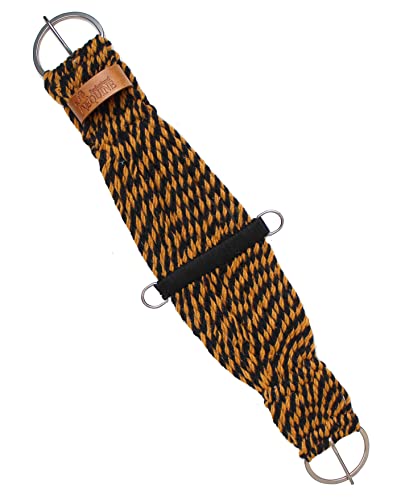 CHALLENGER Horse Western Two-Tone 27 Strand 7" Wide Roper Cinch Girth 97106 - color: Tan Black, size: 34" L x 7" W