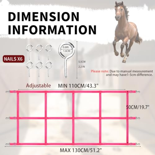 48" x 20" Stall Guards for Horses with Adjustable Straps and Hardware (Pink) - color: Pink