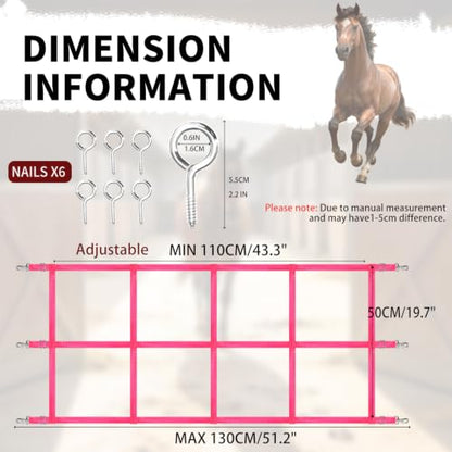 48" x 20" Stall Guards for Horses with Adjustable Straps and Hardware (Pink) - color: Pink
