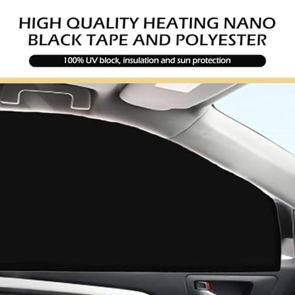 Shakas Window Sunshade, Sunscreen Light Protection Polyester Taffeta Adsorption Installation Side Window Glass Sunshade, for Most Two-cab Three-cab SUV Cross-country Commercial Vehicles (Black)