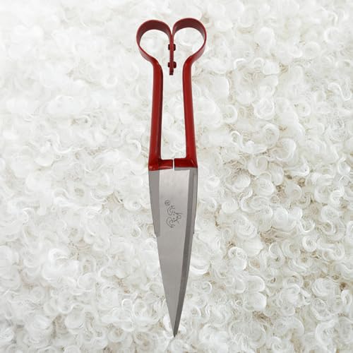 Hand Shears For Sheep Shearing, 6.1-Inch Carbon Steel Bladel Sheep Shears | Classic Style，Manual Livestock Grooming Shears for Sheep, Goat, Alpaca, Rabbit, Horse, Dog – One-Handed Lightweight Portable - style: red handle