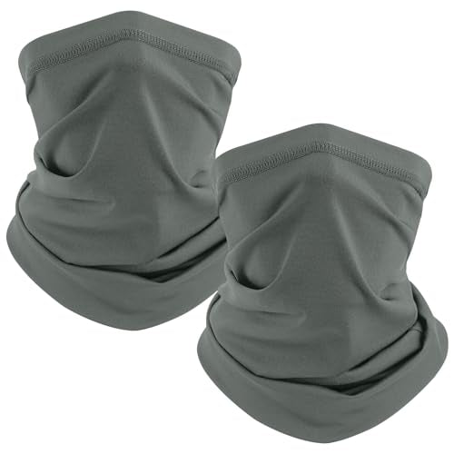 TICONN Neck Gaiter for Men Women, Cooling Bandana Face Mask Cover Gator - color: Dark Gray-2pk, style: Quick Dry