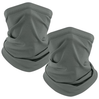 TICONN Neck Gaiter for Men Women, Cooling Bandana Face Mask Cover Gator - color: Dark Gray-2pk, style: Quick Dry