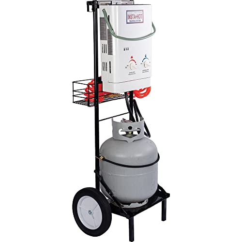 Original Portable Equine Washing System | Ultimate Comfort with Instant Warm Water | Comfortable, Stress-Free Horse - style: Insta-Hot with Cart & Basket
