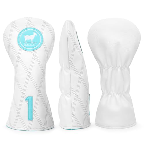 White and Blue Goat Style Golf Driver Headcover Fairway Wood Head Cover Hybrid UT Headcover Cover Premium Golf Accessories for Men - color: 1x driver cover