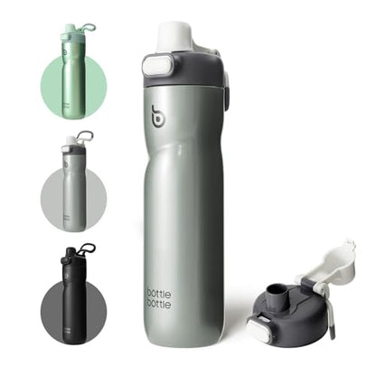 BOTTLE BOTTLE Insulated Water Bottle with Handle 24 oz gray - color: gray
