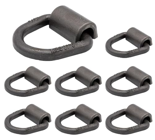 Mytee Products (8 Pack) 3/8" Heavy Duty Weld On D Ring - 9,000 LBS Breaking Strength Tie Down Anchor for Truck Bed - Forged D Rings for Trailer - size: 8 - Pack