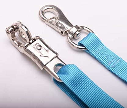 Adjustable Nylon Cross Ties （2 Pack）-Cross Tie with Panic Snap and Bull Snap - Adjusts from 44.5" to 78.3" - color: Hurricane Blue
