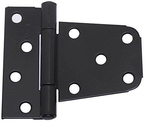 National Hardware Extra Heavy Duty Gate Hinge, 3-1/2", Steel, 2-Pack, Black | T-Hinge Pair for Wood Fence and Yard Gates; WeatherGuard Finish with Mounting Hardware for Easy Install - color: Black