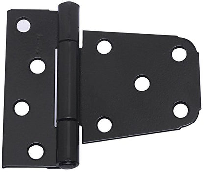 National Hardware Extra Heavy Duty Gate Hinge, 3-1/2", Steel, 2-Pack, Black | T-Hinge Pair for Wood Fence and Yard Gates; WeatherGuard Finish with Mounting Hardware for Easy Install - color: Black