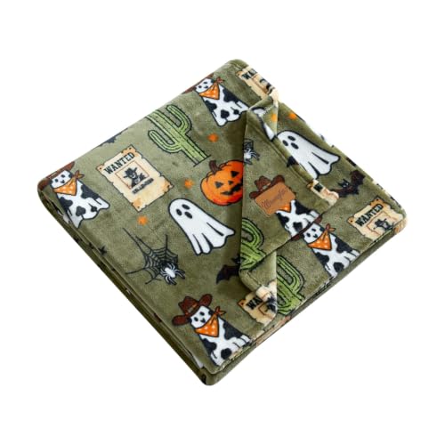 Wrangler - Soft Plush Throw Blanket for Bed & Couch, 50x70 - color: Ghost Wanted Green, size: 50" x 70"