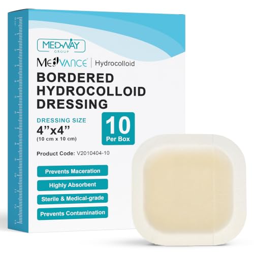 MedVance Bordered Hydrocolloid Adhesive Dressing Waterproof 4"x4" Box of 10