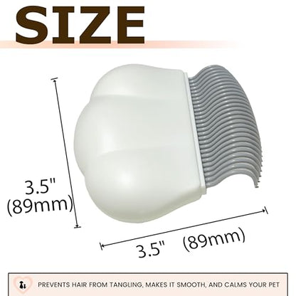 2-in-1 Pet Hair Removal Massaging Shell Comb, Soft Deshedding Brush for Cats & Dogs, Gentle Grooming Tool for Mats & Tangles (White) - size: Massaging Shell Comb