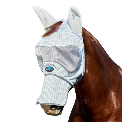 WeatherBeeta Hybrid Fly Mask, White/Charcoal, Medium - size: M