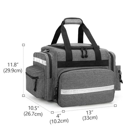 Damero Professional Medical Bag Empty, First Responder Trauma Bag, Gray - color: Gray